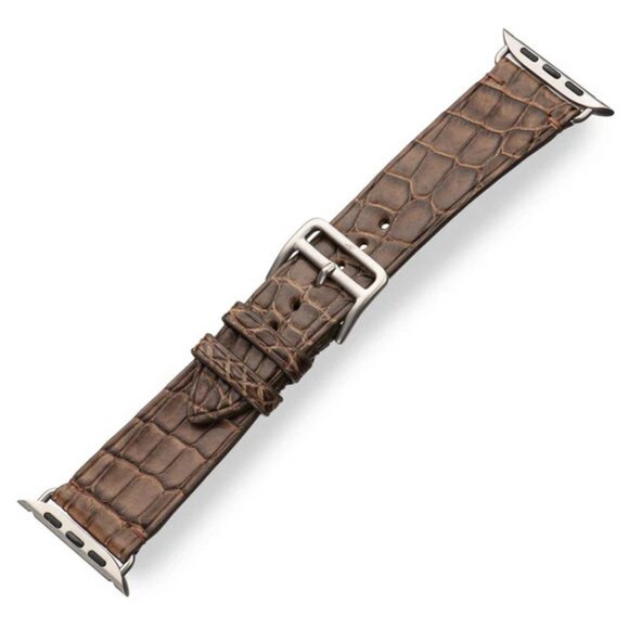 Premium Alligator Leather Band for Apple Watch - Russet Color main image 5